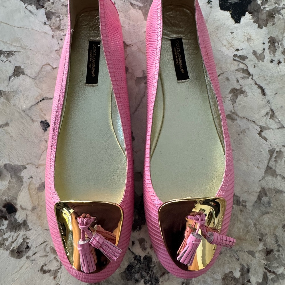 Designer Pink Leather Ballet Flats